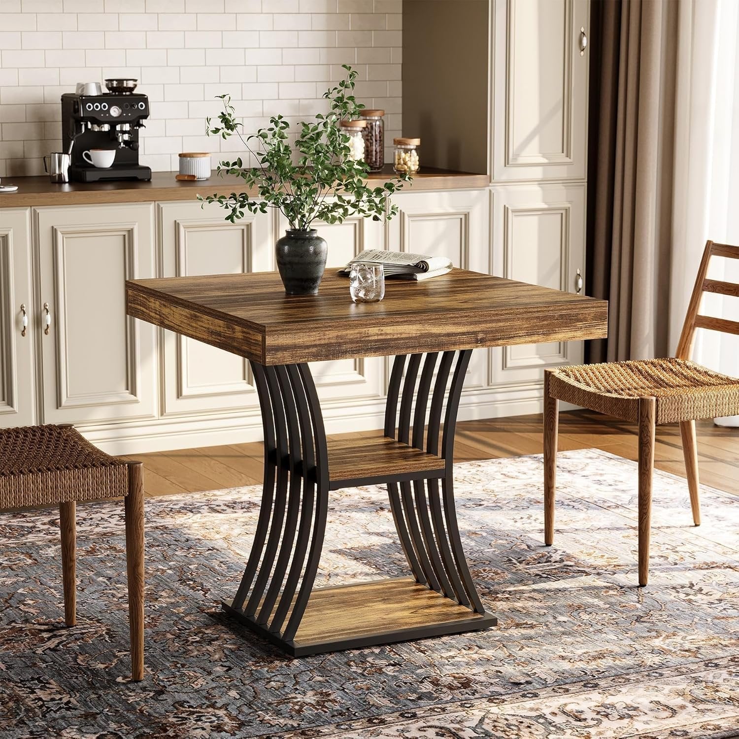 Tribesigns Mesa de comedor de 80 cm, Mesa de cocina para espacios pequeños