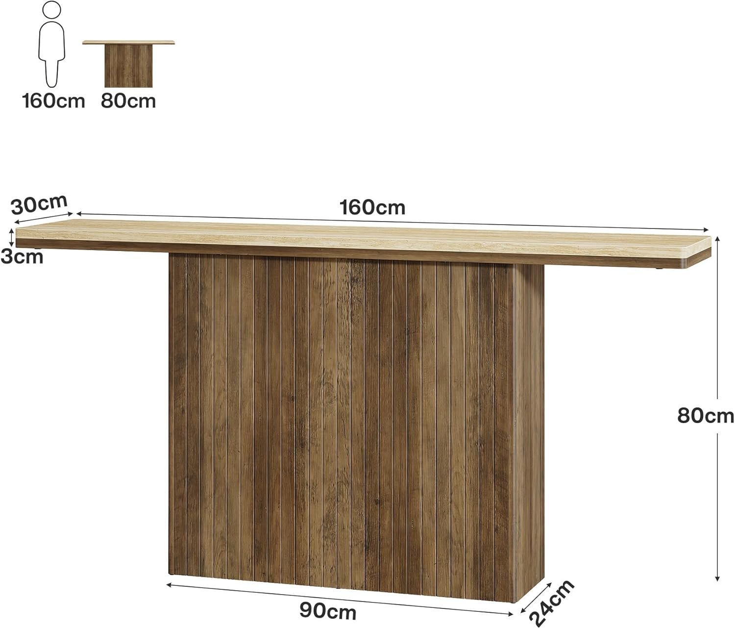 Tribesigns Farmhouse Fluted Console Table, Mesa de entrada de madera detrás del sofá para salón