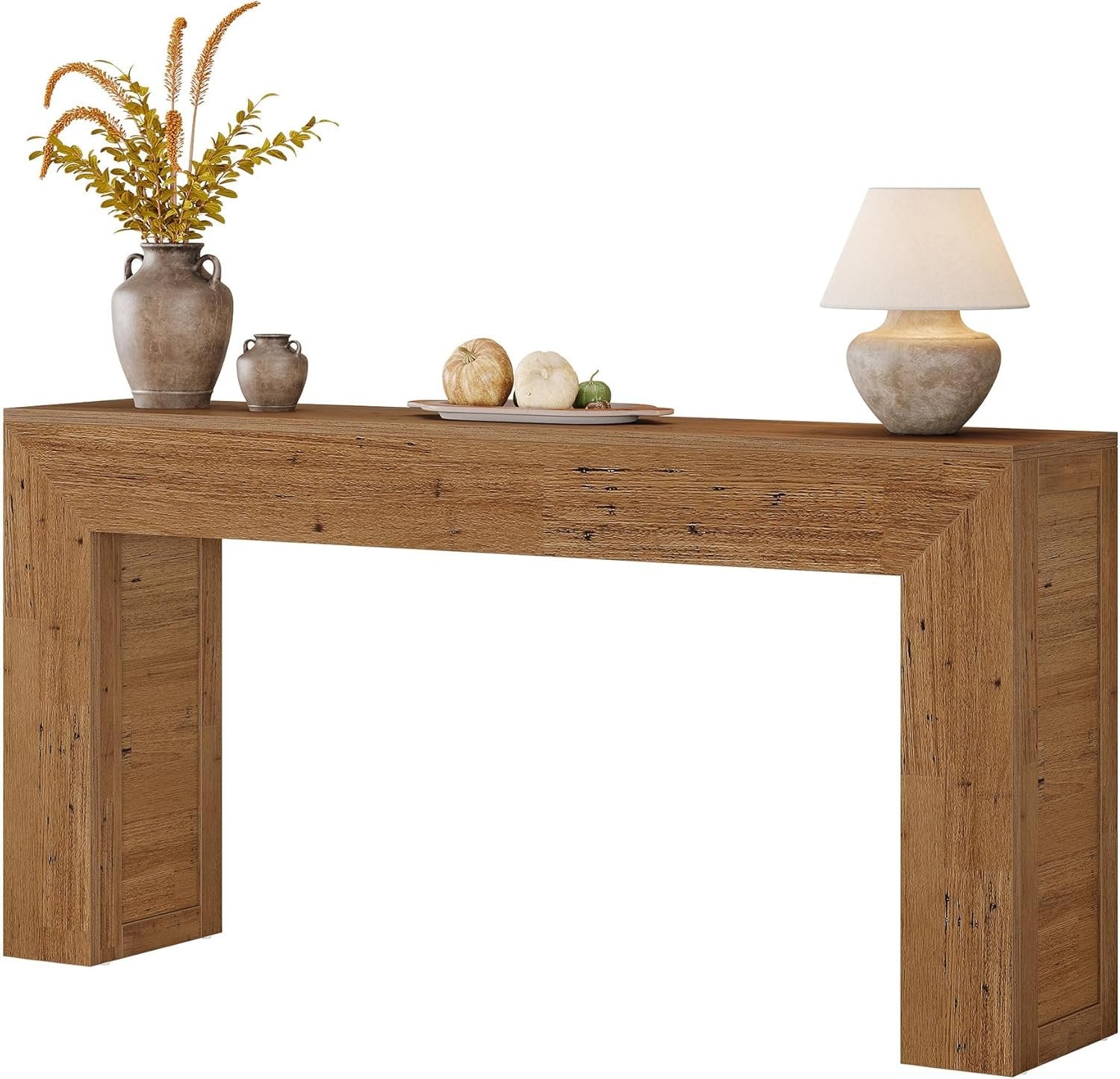 Tribesigns Mesa consola estrecha de 160 cm, Mesa de pasillo de madera detrás del sofá