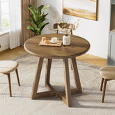 Tribesigns Mesa de comedor redonda pequeña para 2-4 personas 80 cm, ideal para la cocina o el comedor 3
