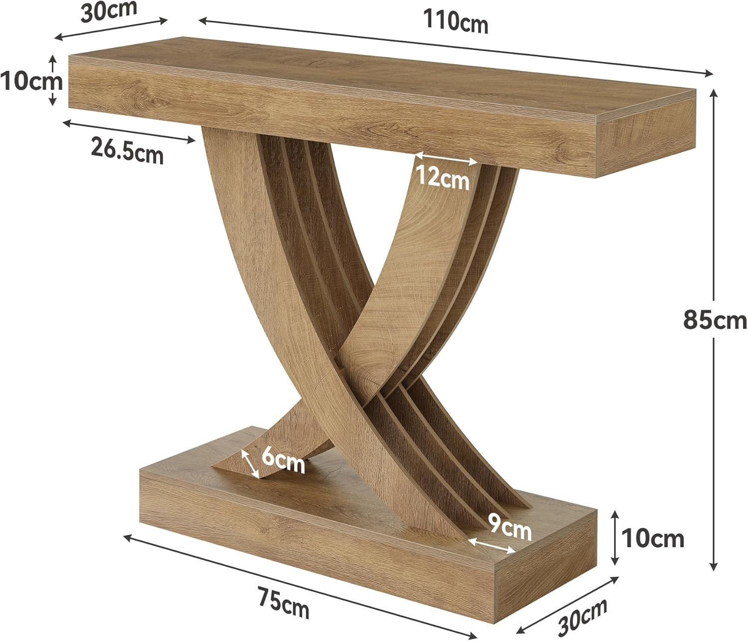 Tribesigns Mesa consola estrecha de 110 cm con estructura de madera, Mesa auxiliar versátil para recibidor