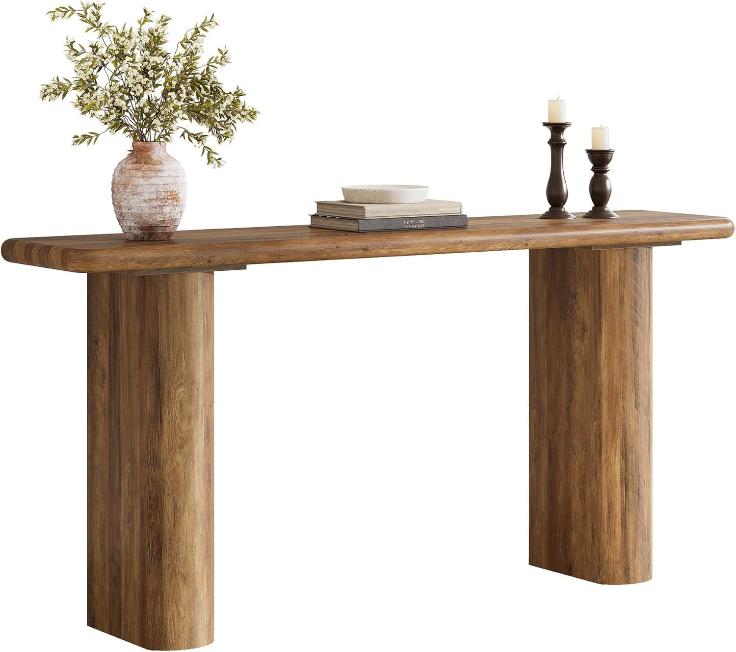 Tribesigns Mesa consola de 160 x 30 x 80 cm, Mesa de entrada rectangular de madera