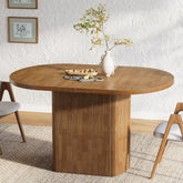Tribesigns Mesa de comedor ovalada de 120 cm para 4 personas, Mesa de cocina rústica de casa de campo 3
