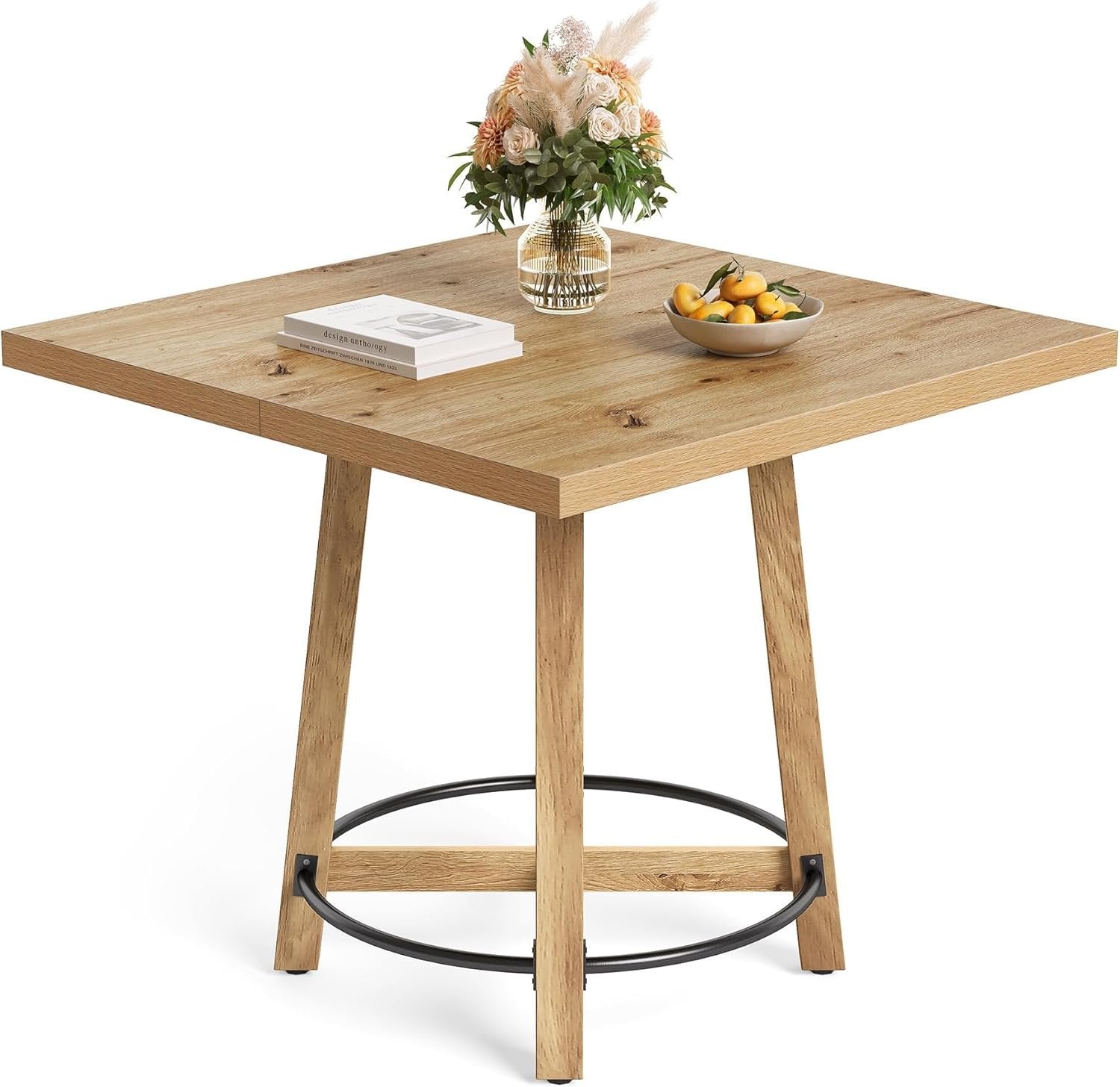 Tribesigns Mesa de comedor de 80 cm, Moderna mesa de cocina cuadrada para 2-4 personas