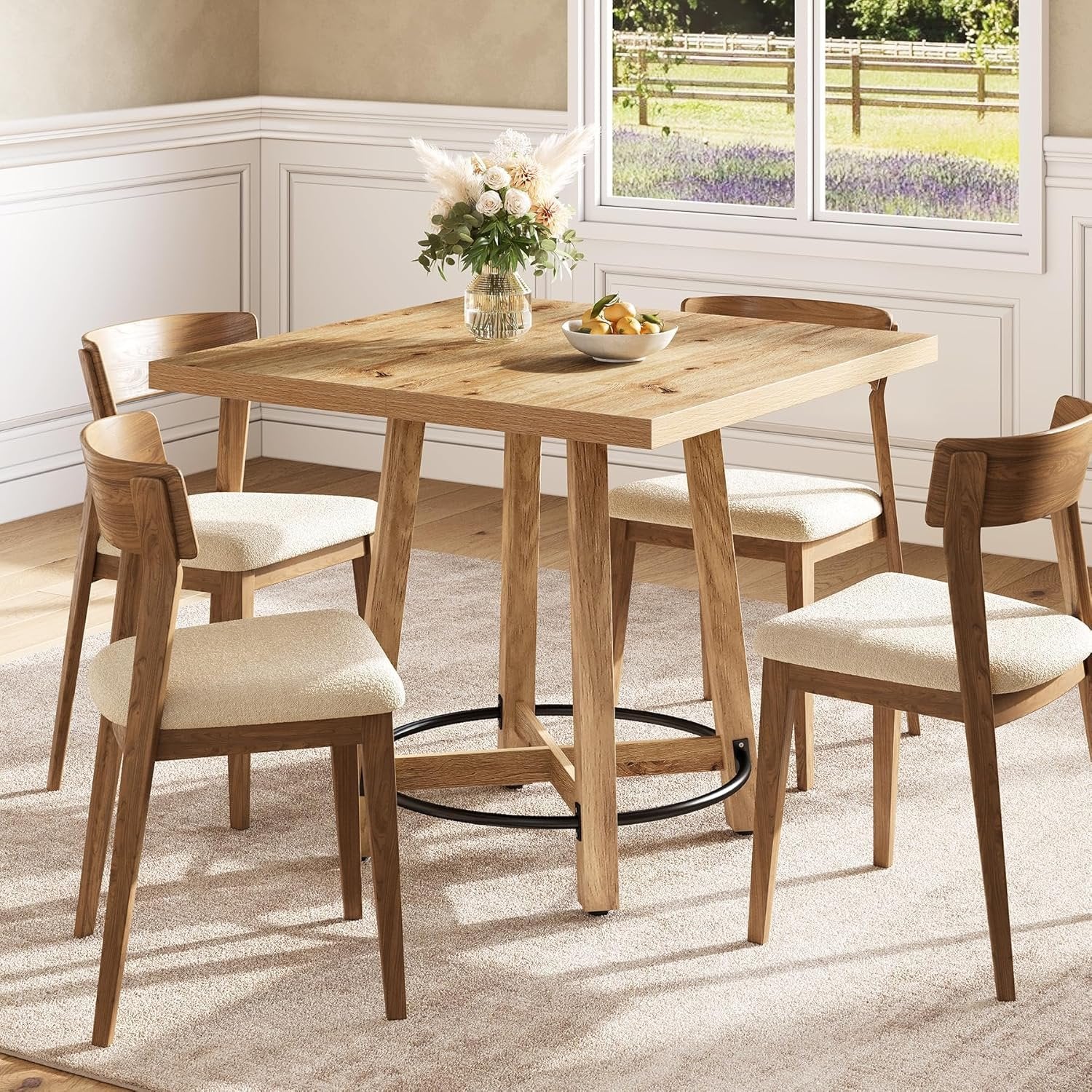 Tribesigns Mesa de comedor de 80 cm, Moderna mesa de cocina cuadrada para 2-4 personas