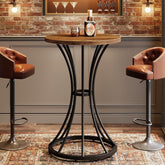 Tribesigns Mesa de bar redonda de 95 cm de alto con base de metal curvada, Ideal para cócteles y espacios pequeños 3