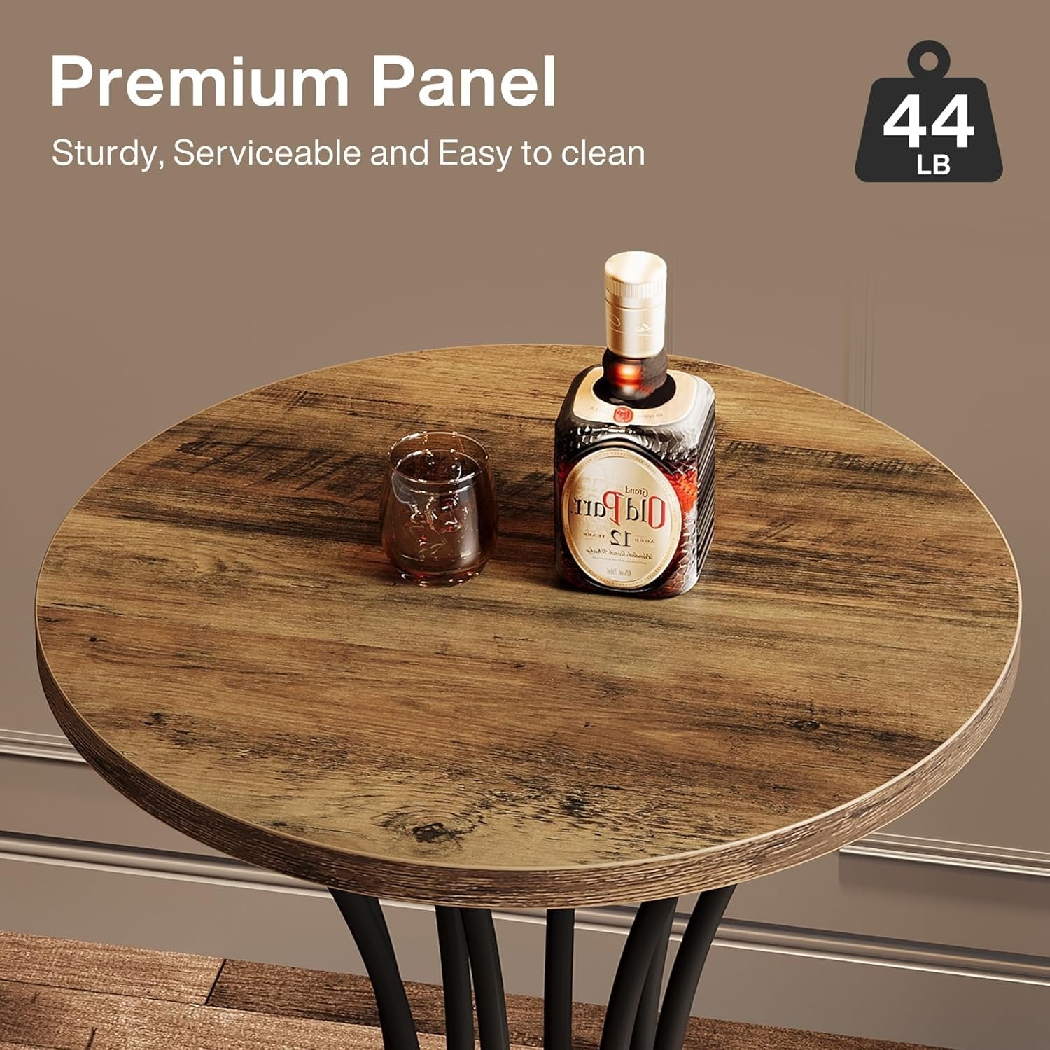 Tribesigns Mesa de bar redonda de 95 cm de alto con base de metal curvada, Ideal para cócteles y espacios pequeños