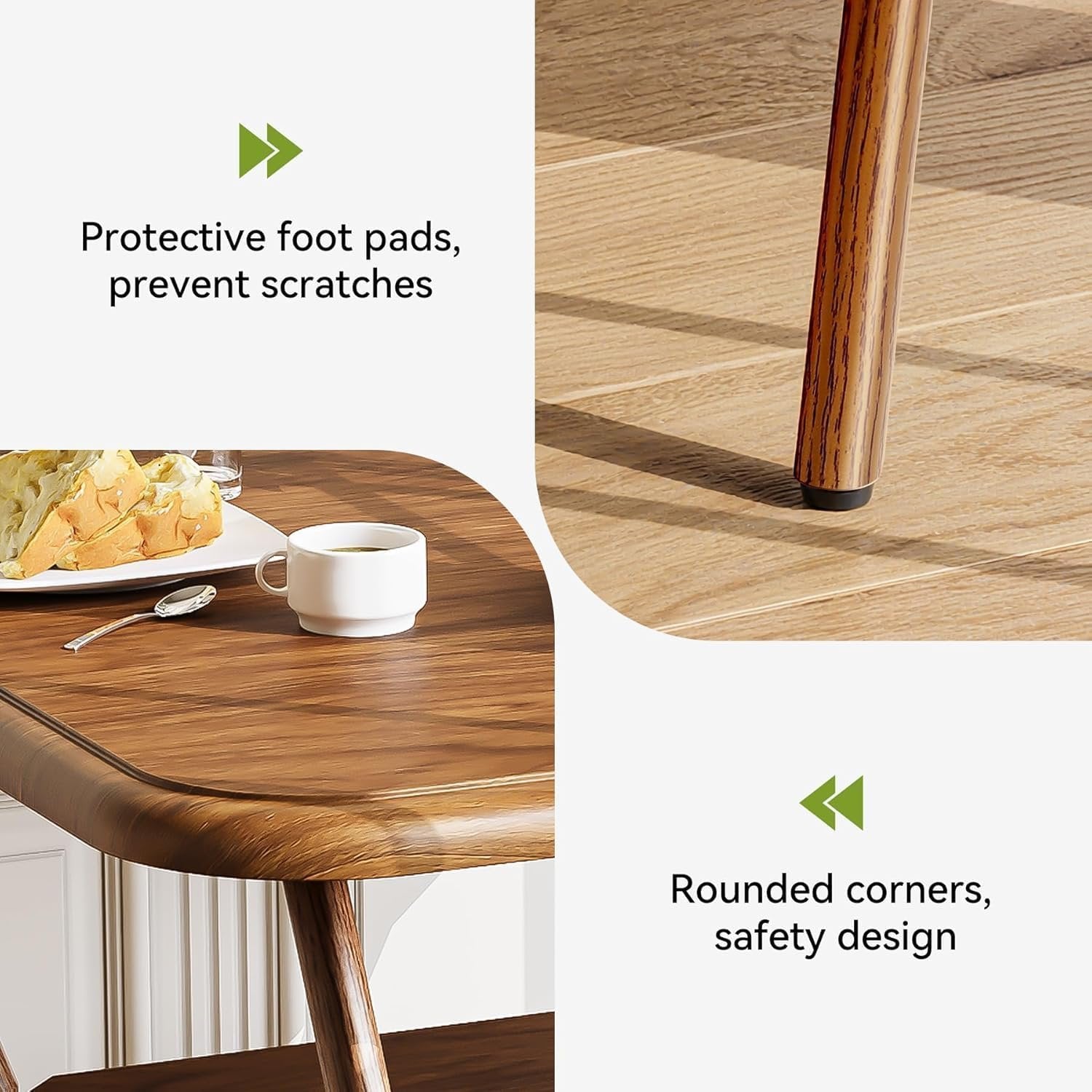 Tribesigns Mesa de comedor cuadrada de 80 cm para 2 a 4 personas con esquinas redondeadas