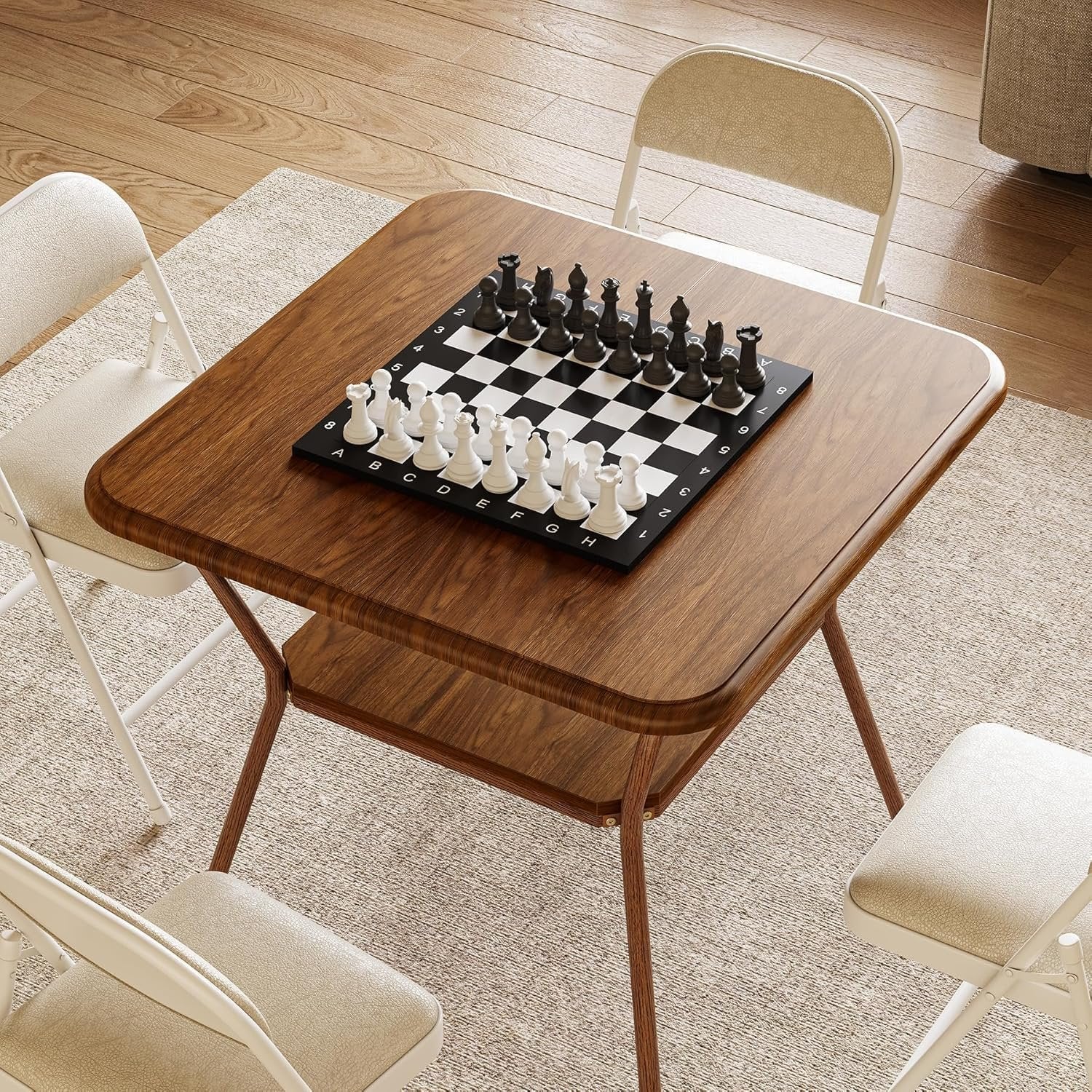 Tribesigns Mesa de comedor cuadrada de 80 cm para 2 a 4 personas con esquinas redondeadas