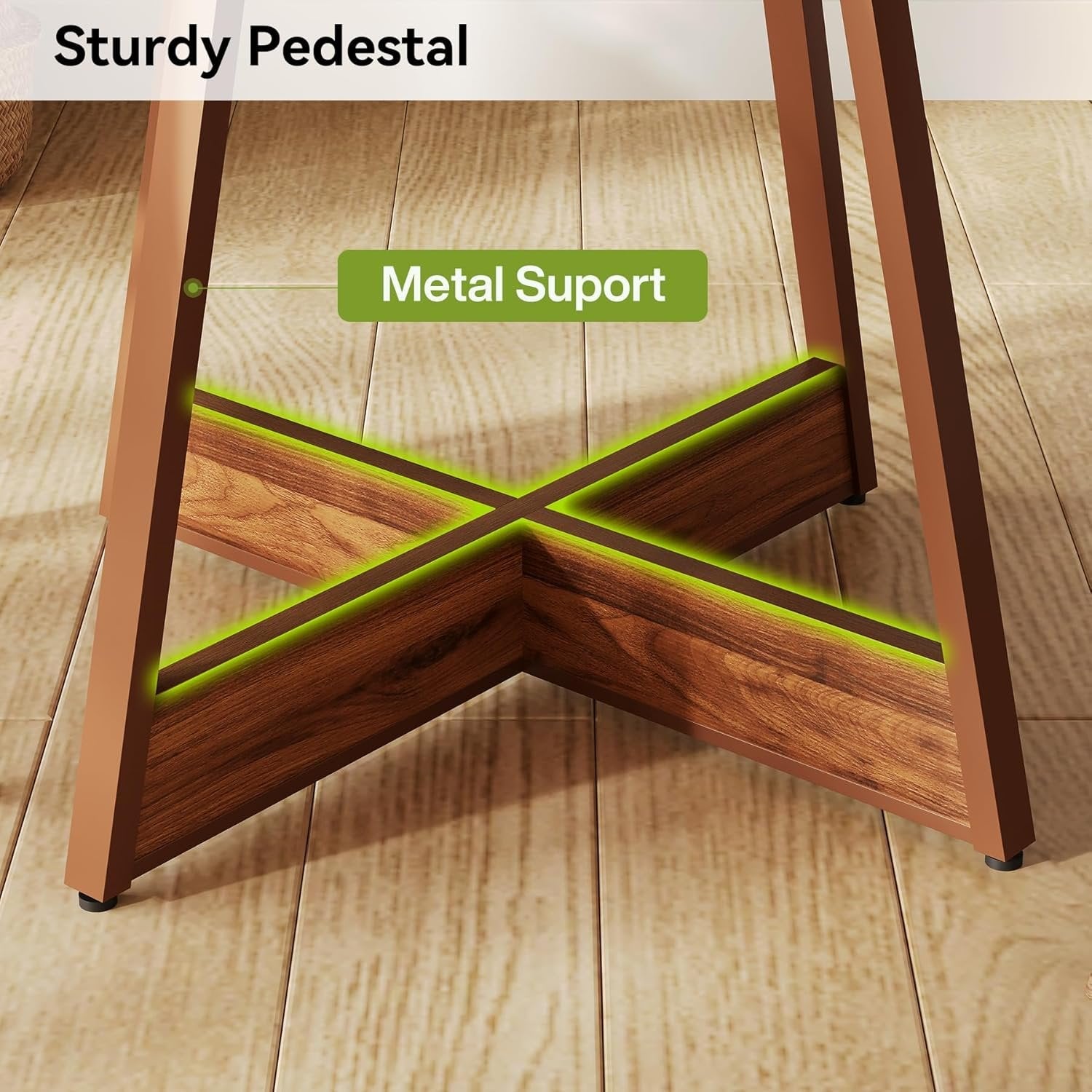 Tribesigns Mesa de comedor redonda para 2-4 personas, Mesa de comedor estilo granja de 100 cm, mesa de comedor de madera