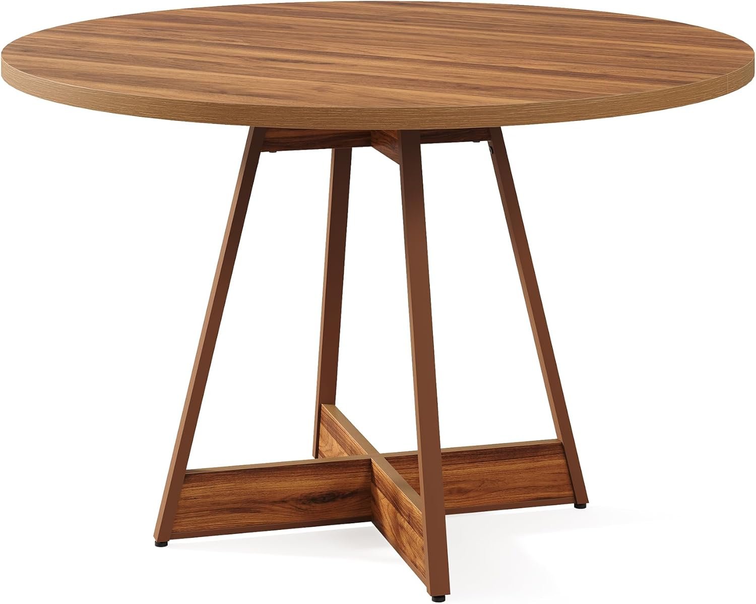 Tribesigns Mesa de comedor redonda para 2-4 personas, Mesa de comedor estilo granja de 100 cm, mesa de comedor de madera