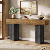Tribesigns Consola de 160 cm de largo, Mesa de sofá rústica 3