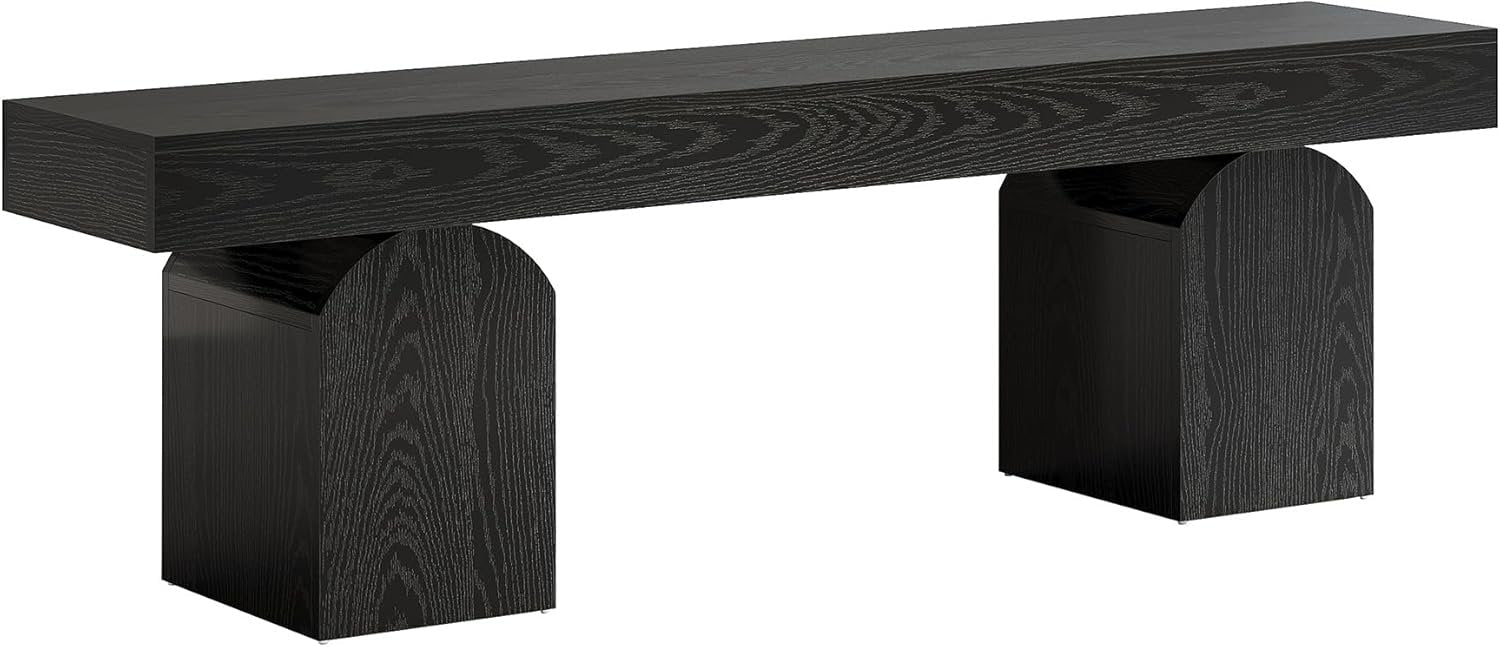 Tribesigns Banco de Comedor para 2-3 Personas, Banco de Cocina de Mesa Moderno Negro