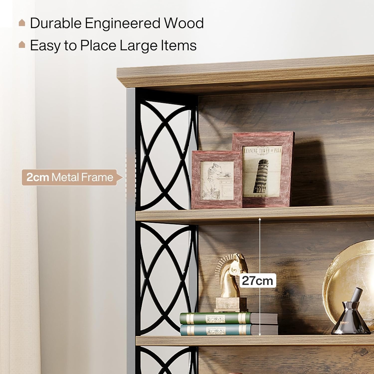 Tribesigns Estantería independiente de 185 cm de alto y 6 niveles, Estilo industrial de madera