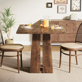 Tribesigns Mesa de comedor, Mesa de cocina industrial Mesa cuadrada de 80 cm para 4 personas 3