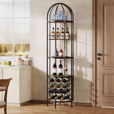 Tribesigns Botellero independiente de 5 niveles con portabotellas y estante 3