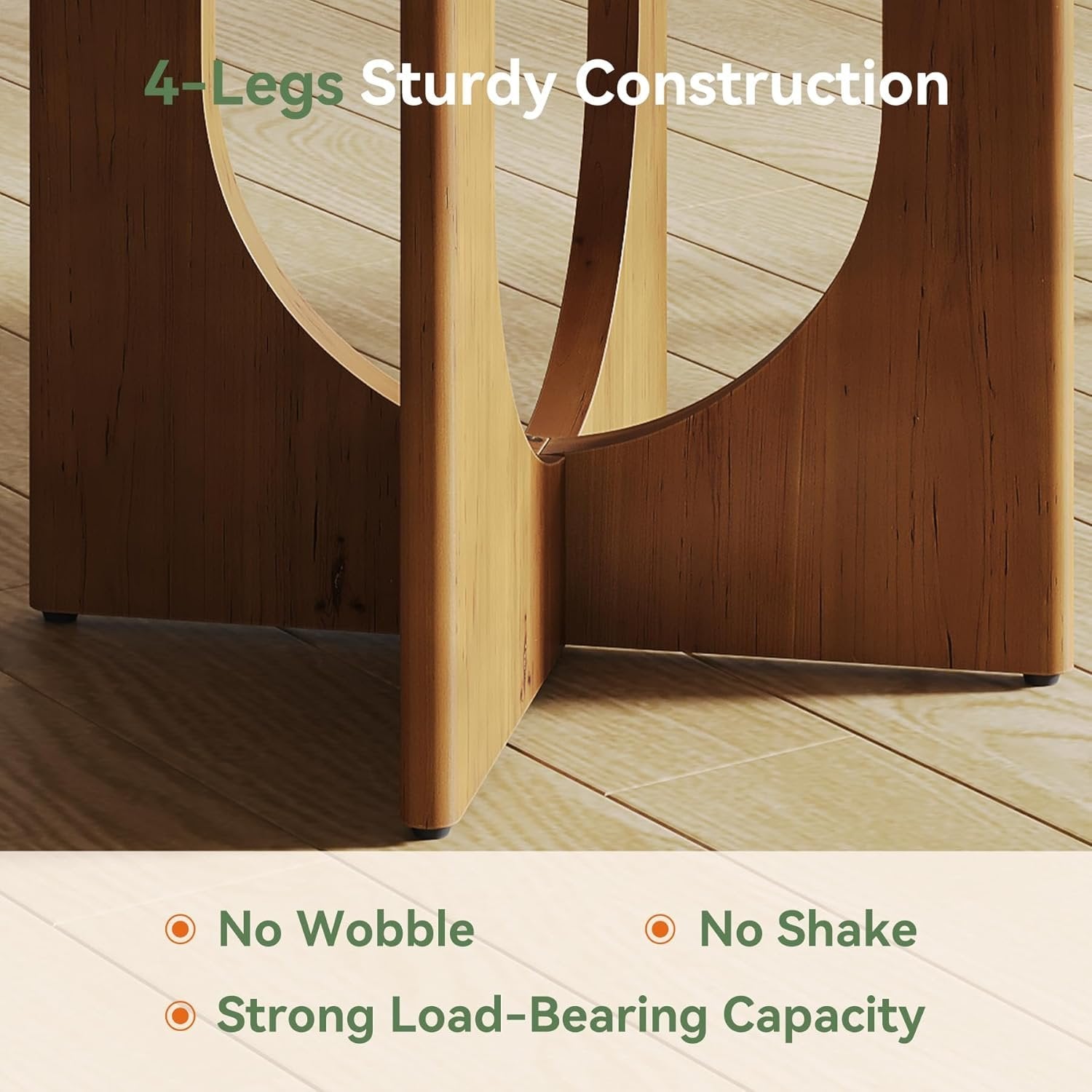 Tribesigns Mesa de comedor, Mesa de cocina industrial de madera maciza cuadrada 80 cm