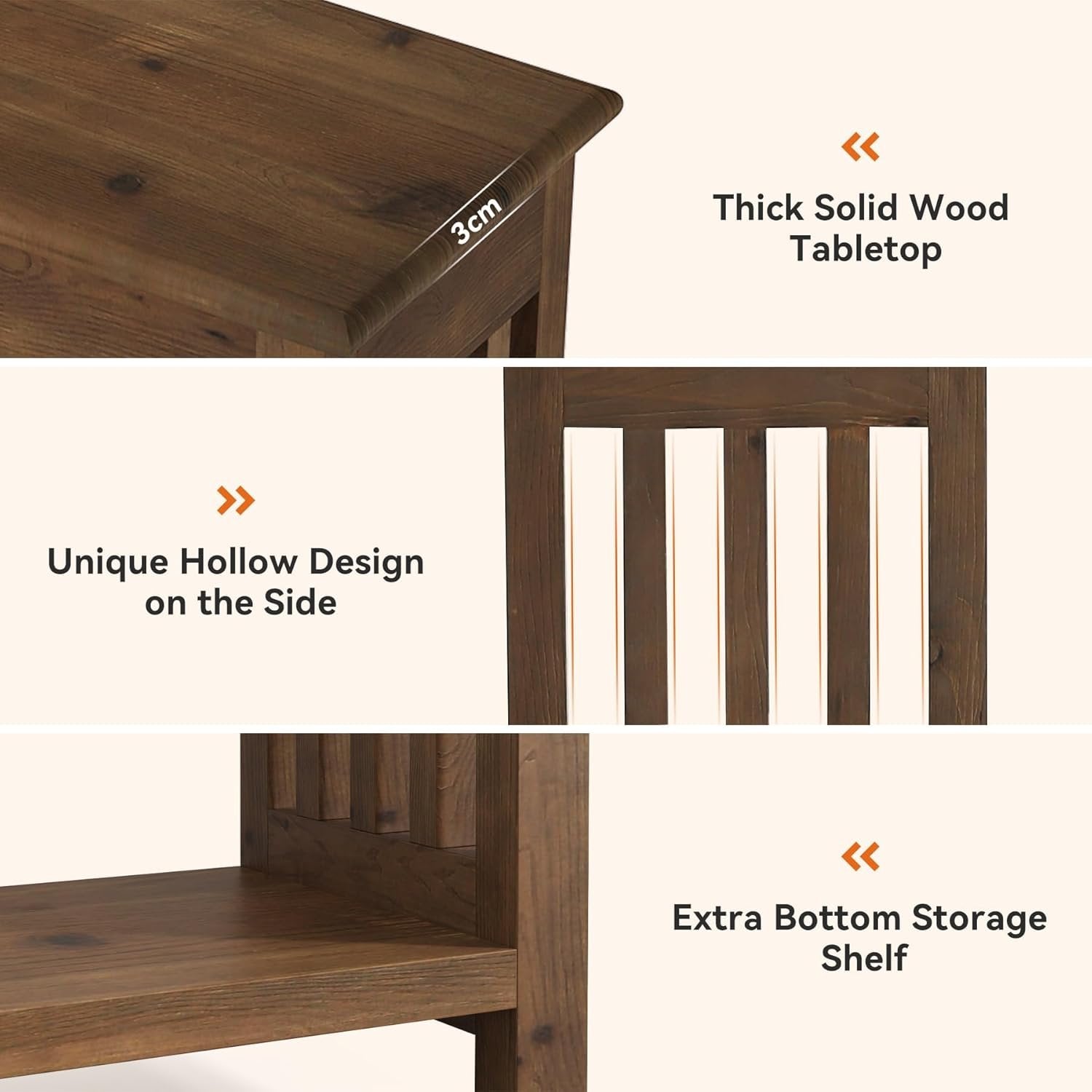 Tribesigns Consola de madera maciza de 160 cm de largo para entrada, Mesa de centro detrás del sofá para salón