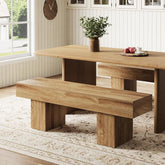 Tribesigns Banco de comedor de madera de 140 cm, Banco largo de estilo rústico 3