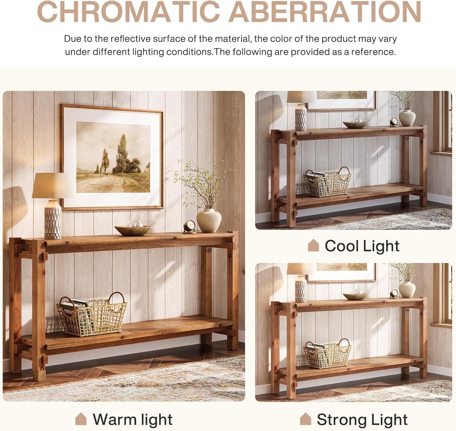 Tribesigns Mesa consola de 160 cm de largo, Mesa de entrada de 2 niveles