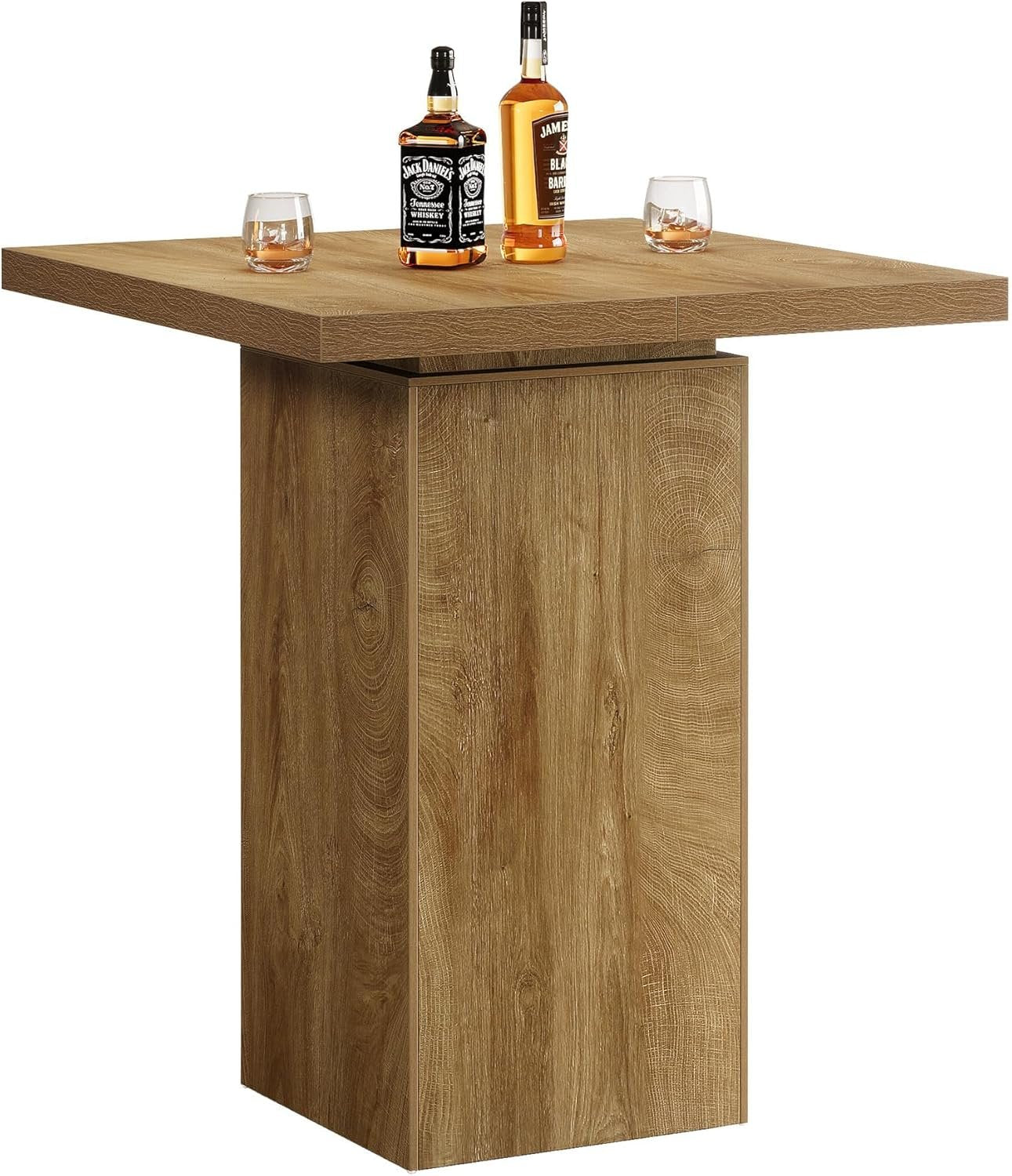 Tribesigns Mesa de bar de 100 cm de alto, Estilo bistró industrial Pequeña mesa auxiliar ideal para un rincón de cocina