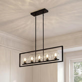 Lámpara colgante moderna de 5 luces, Lámpara de techo de metal de altura ajustable 3