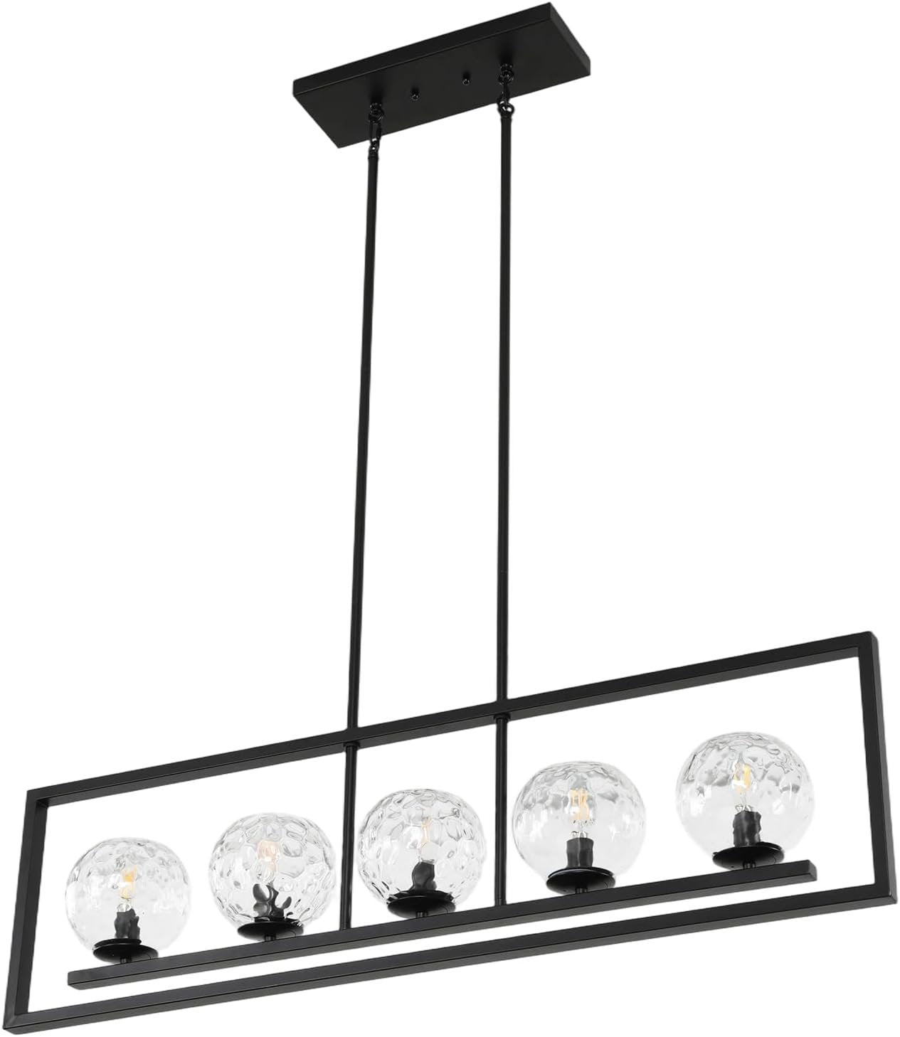 Lámpara colgante moderna de 5 luces, Lámpara de techo de metal de altura ajustable