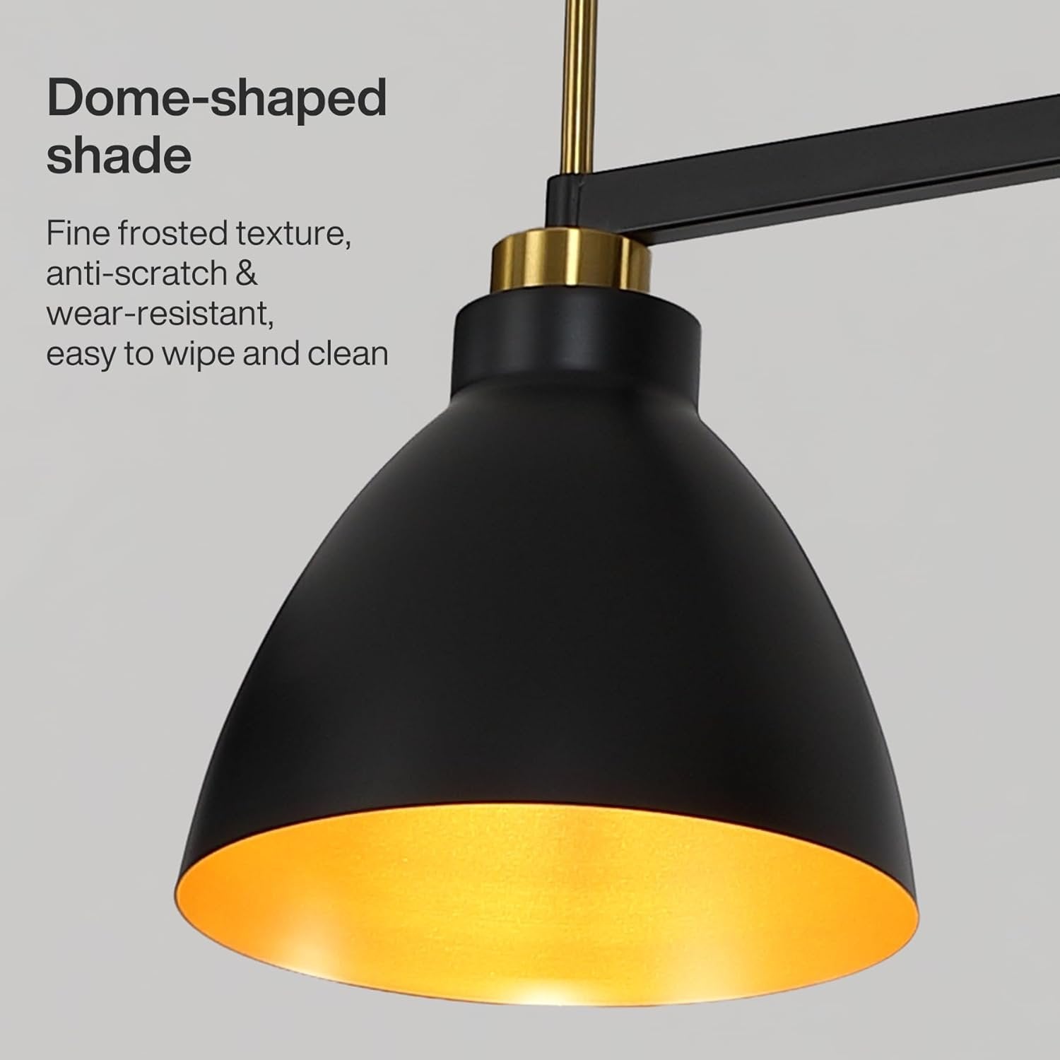 Lámpara colgante vintage de 3 luces para mesa de comedor, Lámpara colgante de estilo industrial en negro y dorado con varillas ajustables