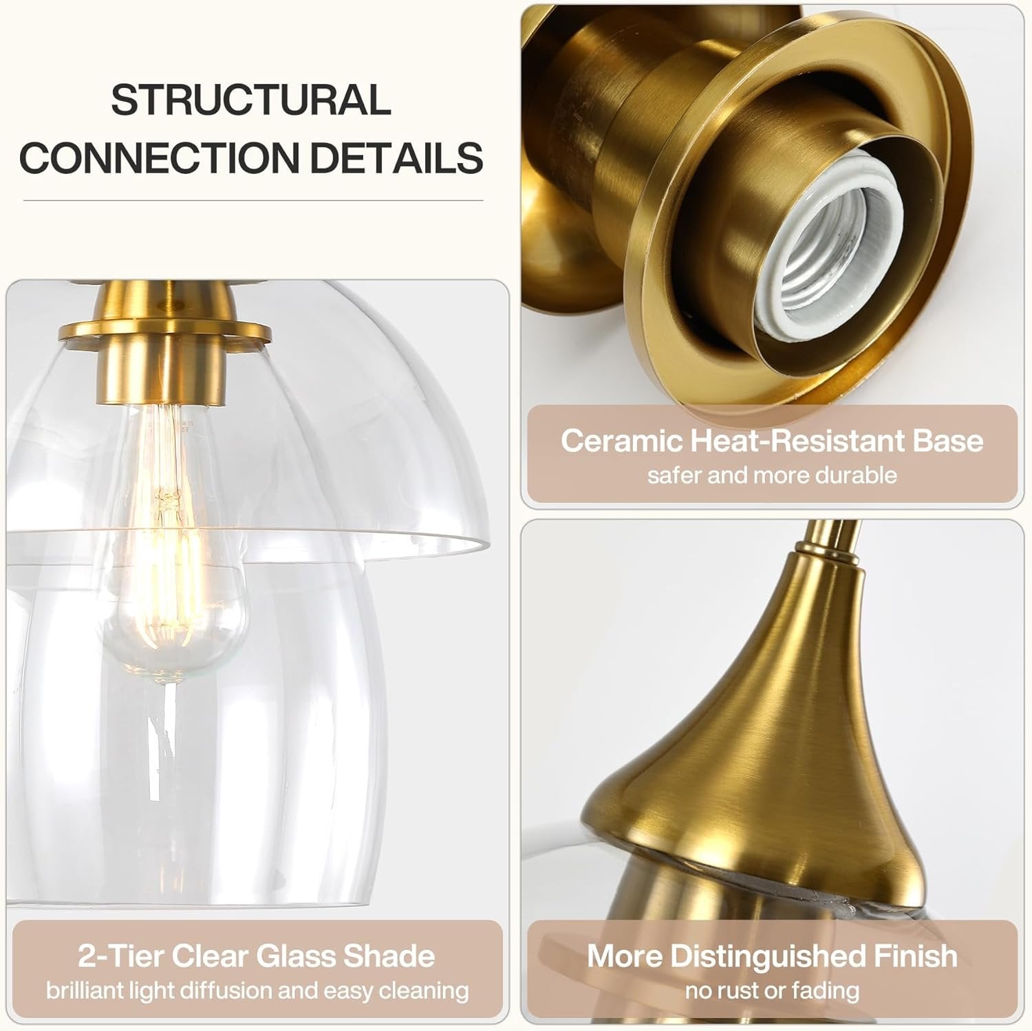 Tribesigns Lámpara colgante LED de cristal, Lámpara moderna para mesa de comedor con doble pantalla de cristal
