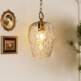 Tribesigns Lámpara colgante con pantalla de cristal martillado, altura regulable hasta 152 cm, diámetro de 22 cm, regulable, lámpara de mesa de comedor, casquillo E27 3