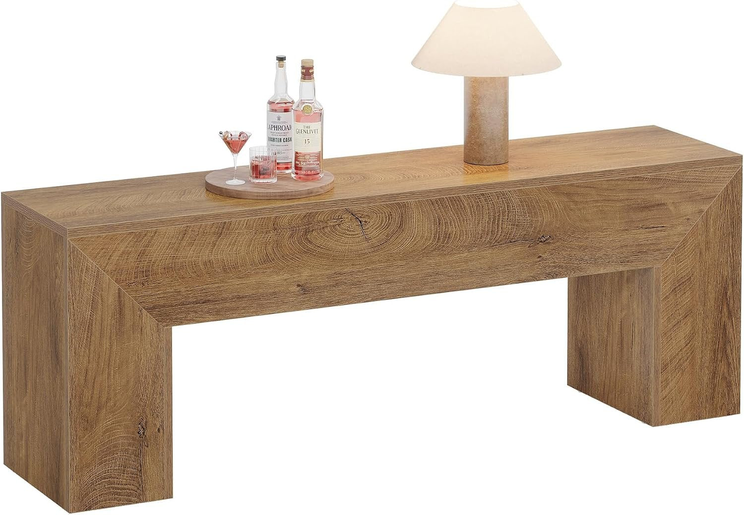 Tribesigns Banco de recibidor de 120 cm, Banco zapatero estilo rústico Marrón natural Banco de cama para interiores