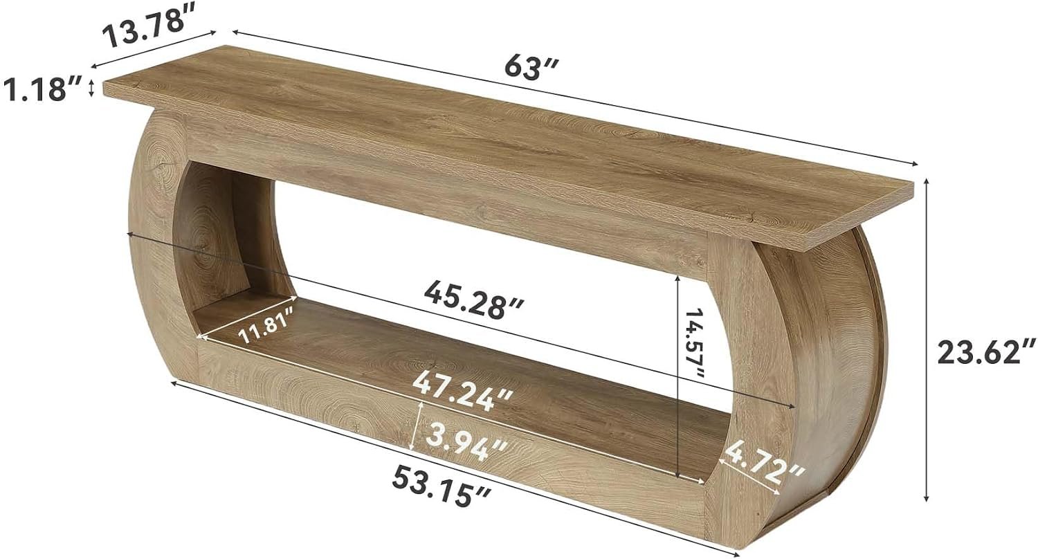 Tribesigns Mueble para TV para silla de TV de 165 cm, Centro multimedia de madera con almacenamiento, consola de TV de estilo rústico