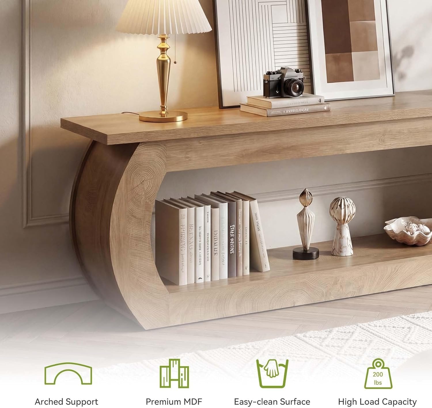 Tribesigns Mueble para TV para silla de TV de 165 cm, Centro multimedia de madera con almacenamiento, consola de TV de estilo rústico