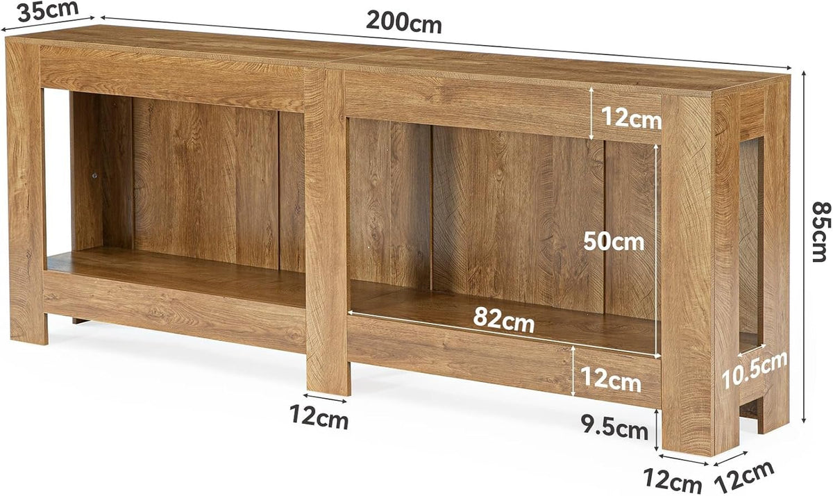 Tribesigns Mesa consola con espacio de almacenamiento de 200 cm, Estilo rústico para recibidor o salón