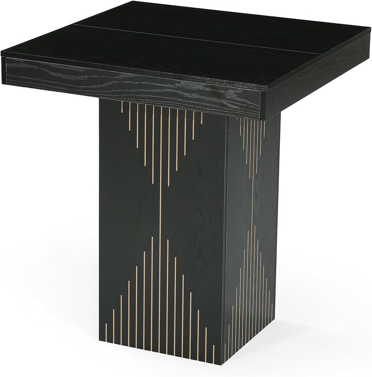 Tribesigns Mesa alta cuadrada de 80 cm con base para el hogar, cocina, bar o pequeña barra de interior, color negro