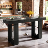Tribesigns Mesa de bar larga de 180 cm, Mesa alta moderna para encimera Encimera de cocina rectangular con patas robustas 3