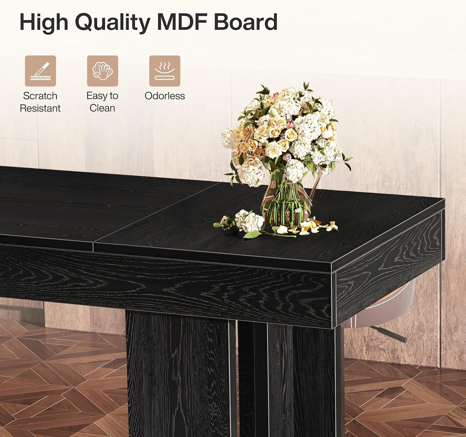 Tribesigns Mesa de bar larga de 180 cm, Mesa alta moderna para encimera Encimera de cocina rectangular con patas robustas