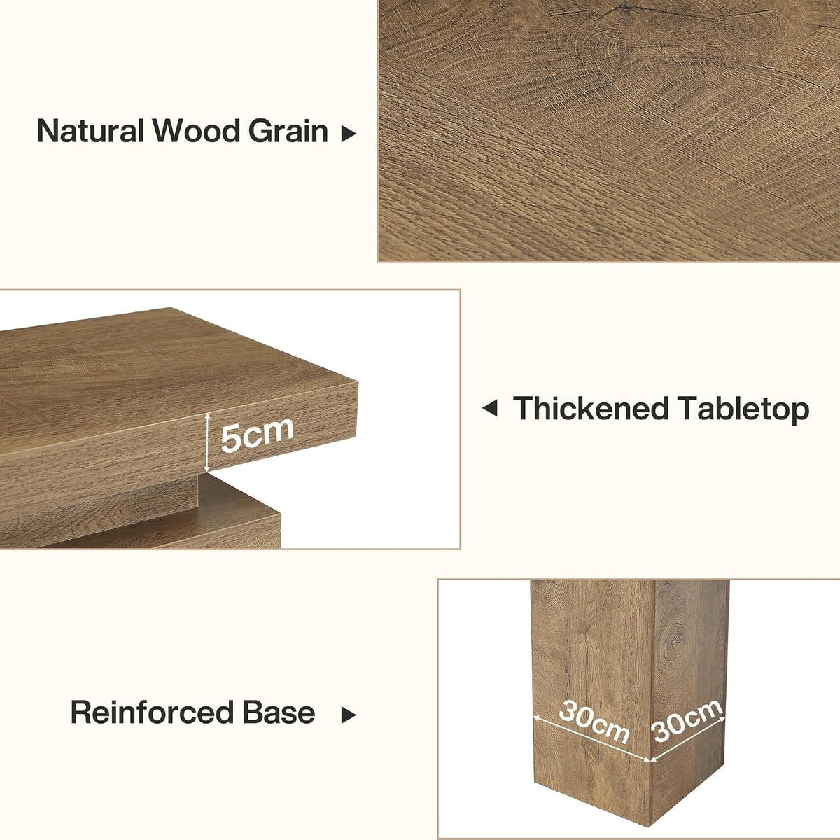 Tribesigns Mesa consola estrecha con estructura geométrica, Mesa de recibidor con acabado en madera