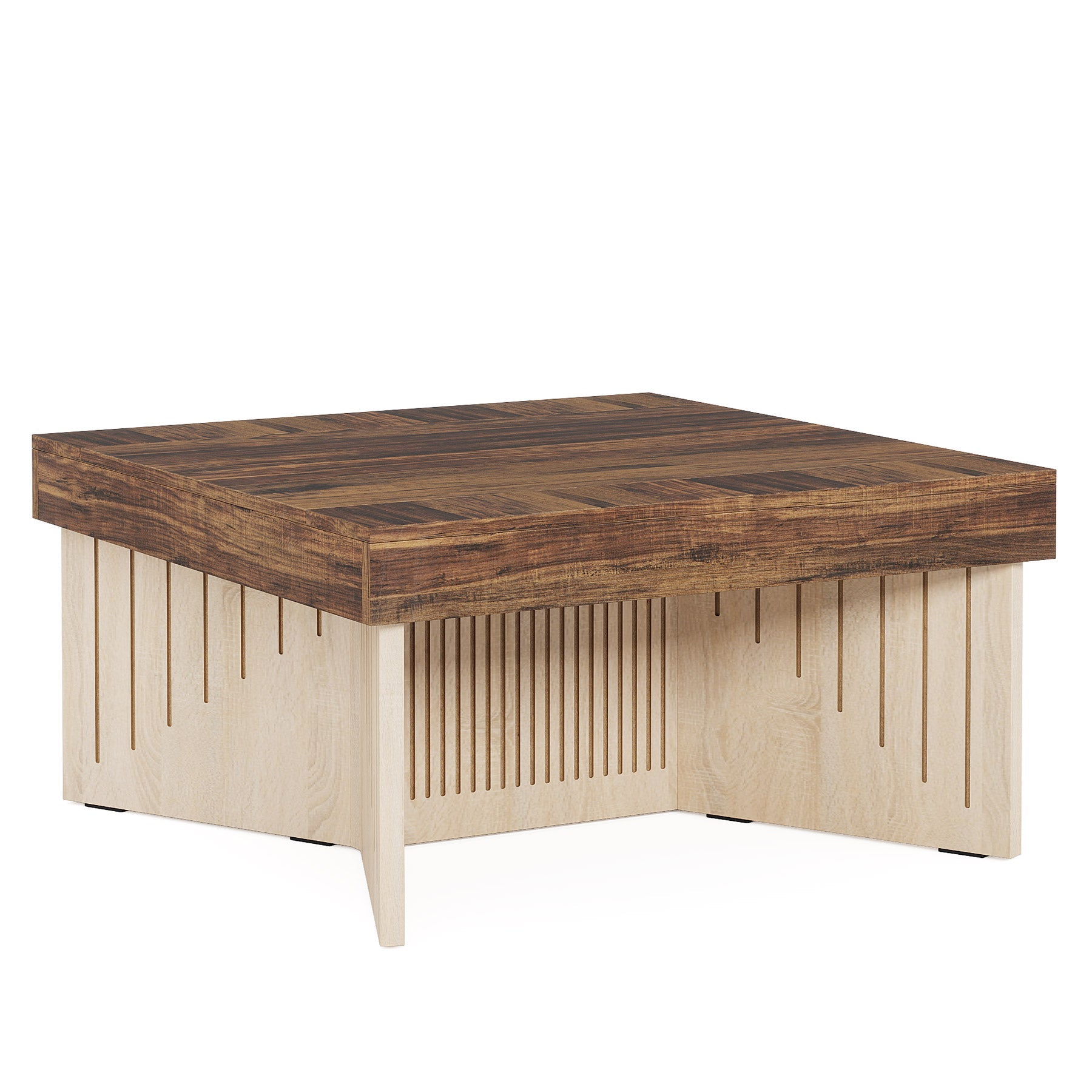 Tribesigns Mesa de centro cuadrada de madera, Mesa de centro para sala de estar