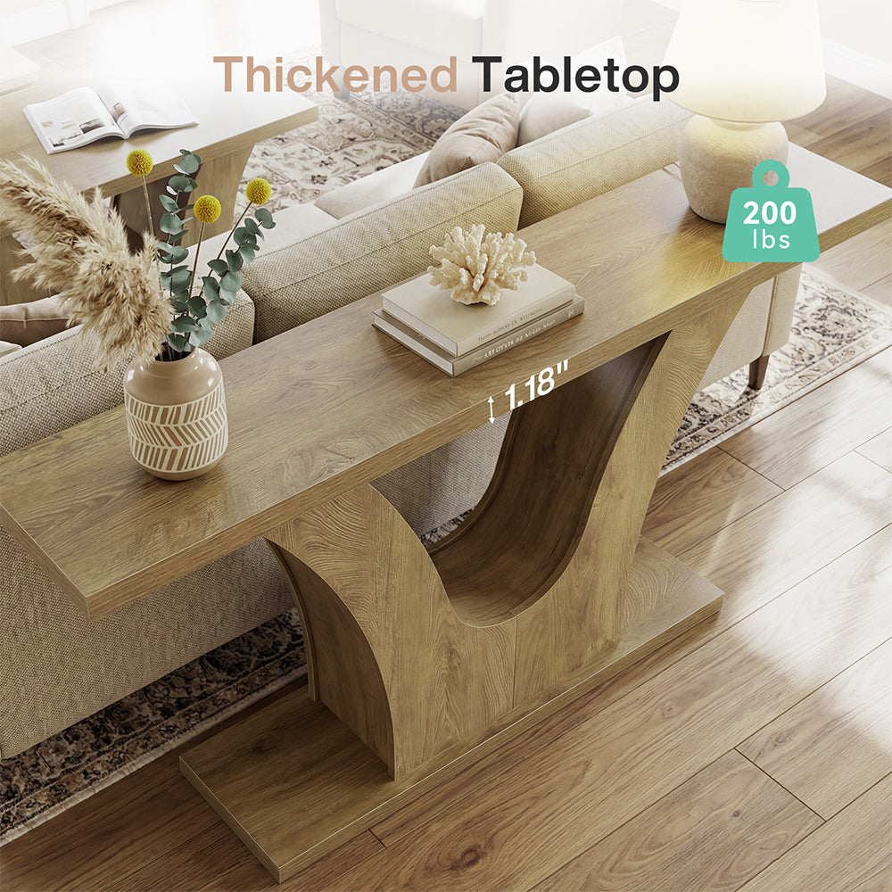 Tribesigns Mesa consola estrecha de 160 cm con estructura en forma de V, Mesa moderna para recibidor y sala de estar