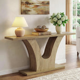 Tribesigns Mesa consola estrecha de 160 cm con estructura en forma de V, Mesa moderna para recibidor y sala de estar 3