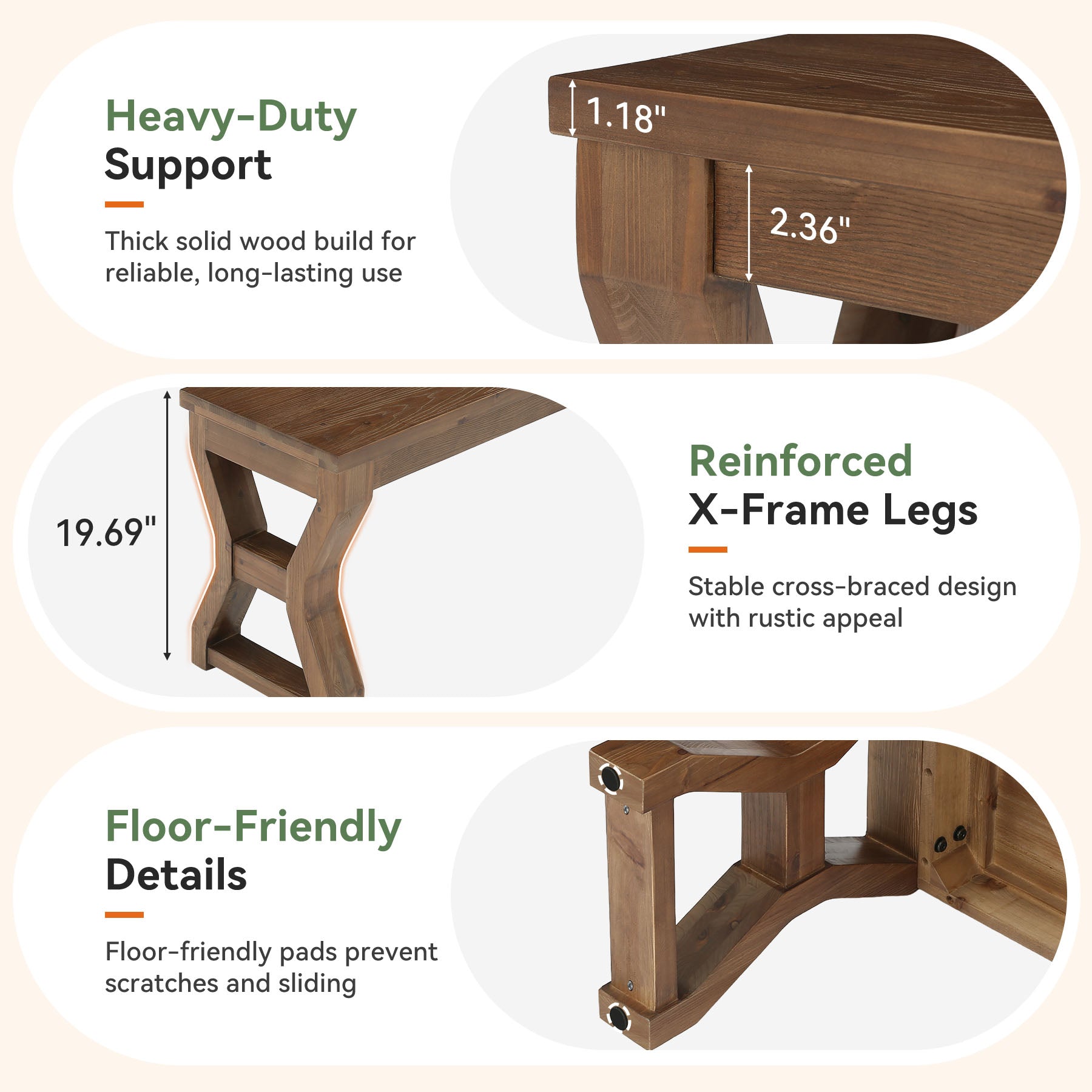 Tribesigns Banco de madera maciza de 140 cm con patas en forma de X, Banco zapatero para el recibidor con almacenamiento abierto