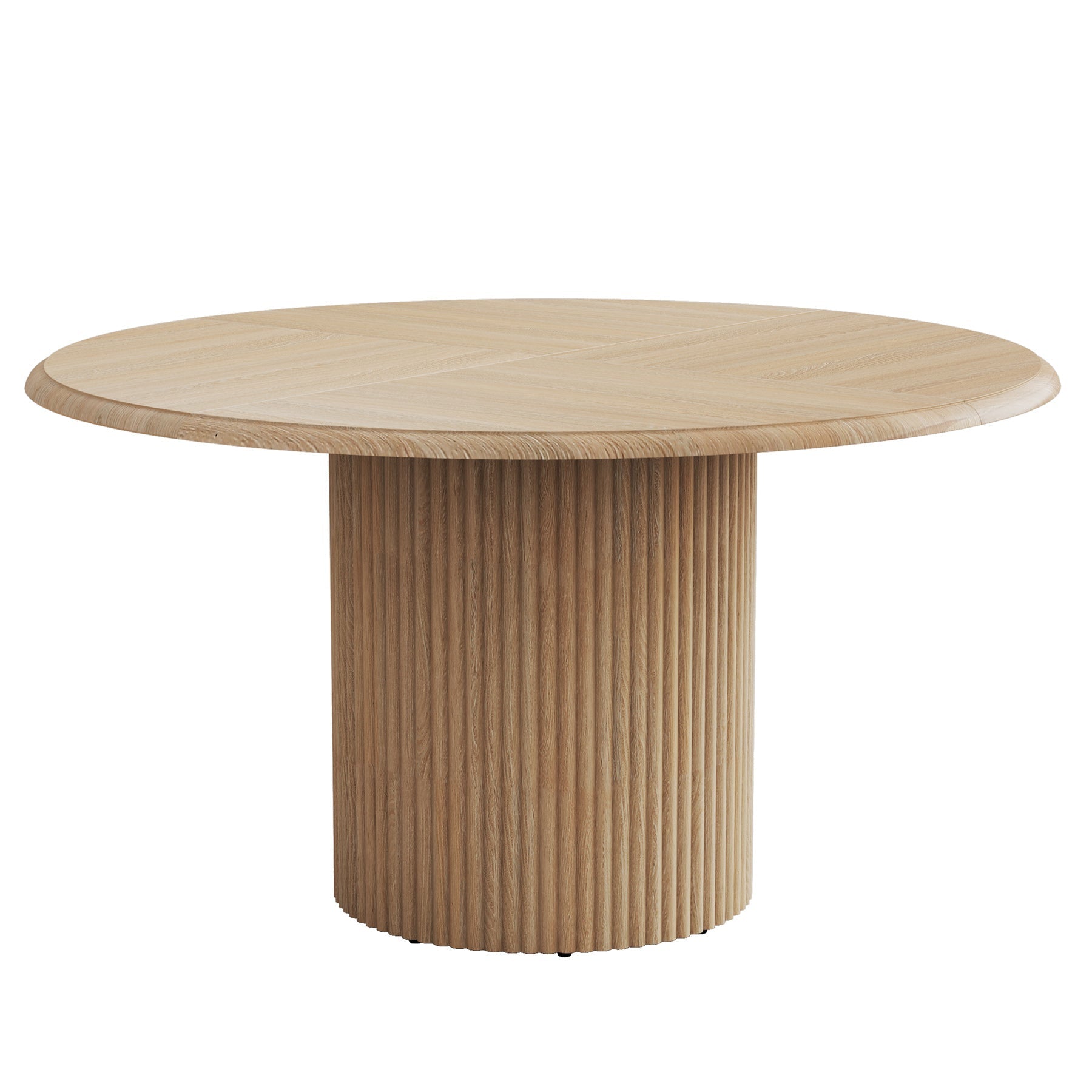 Tribesigns Mesa de comedor redonda de 120 cm, Estilo rústico con base de metal para 4 personas