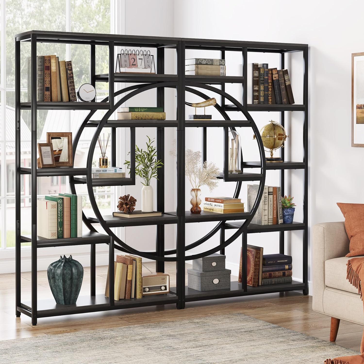 Tribesigns Librería Industrial Etagere de 5 Niveles, estantes Altos Independientes