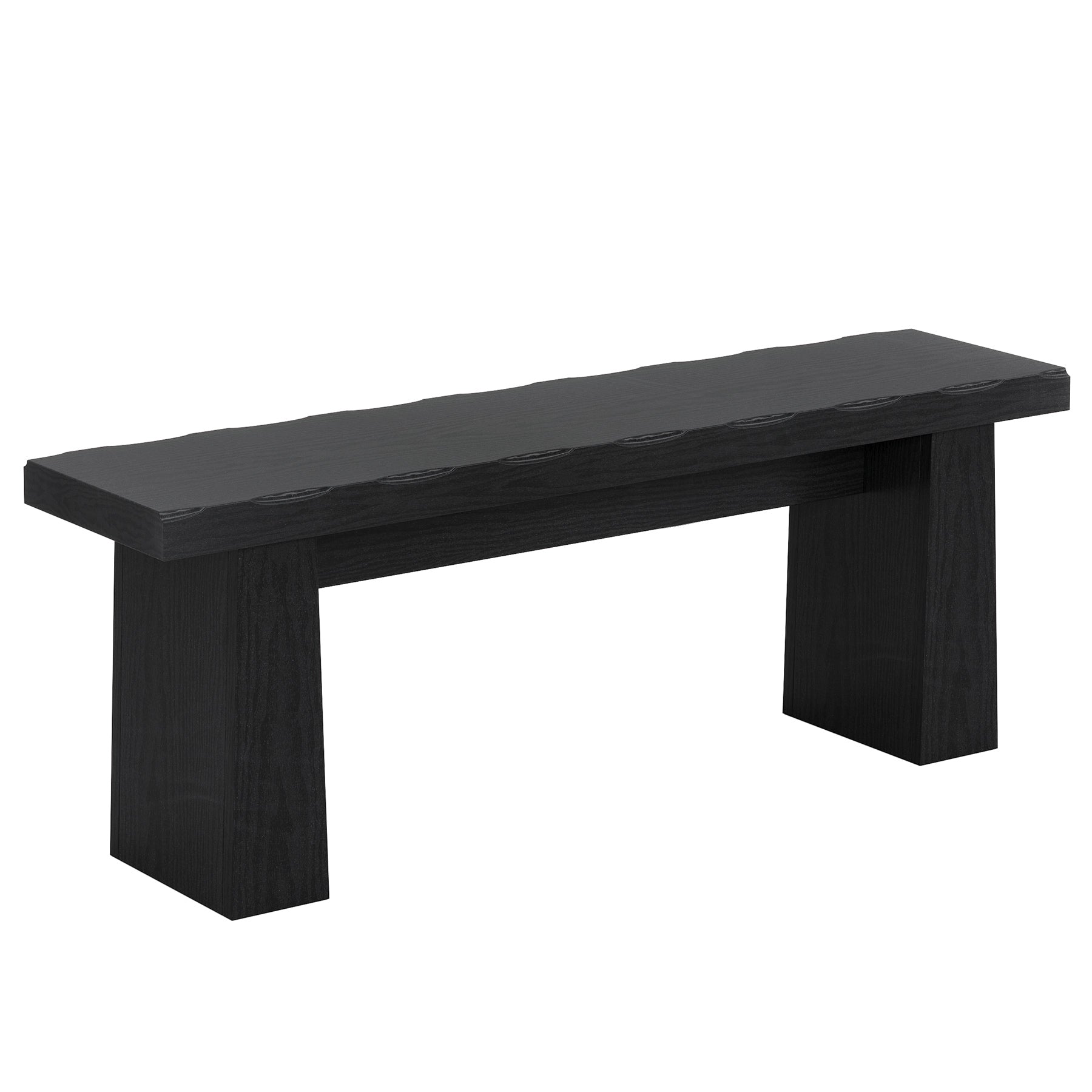 Banco negro de 120 cm, Banco de madera moderno, Banco de comedor versátil con diseño minimalista