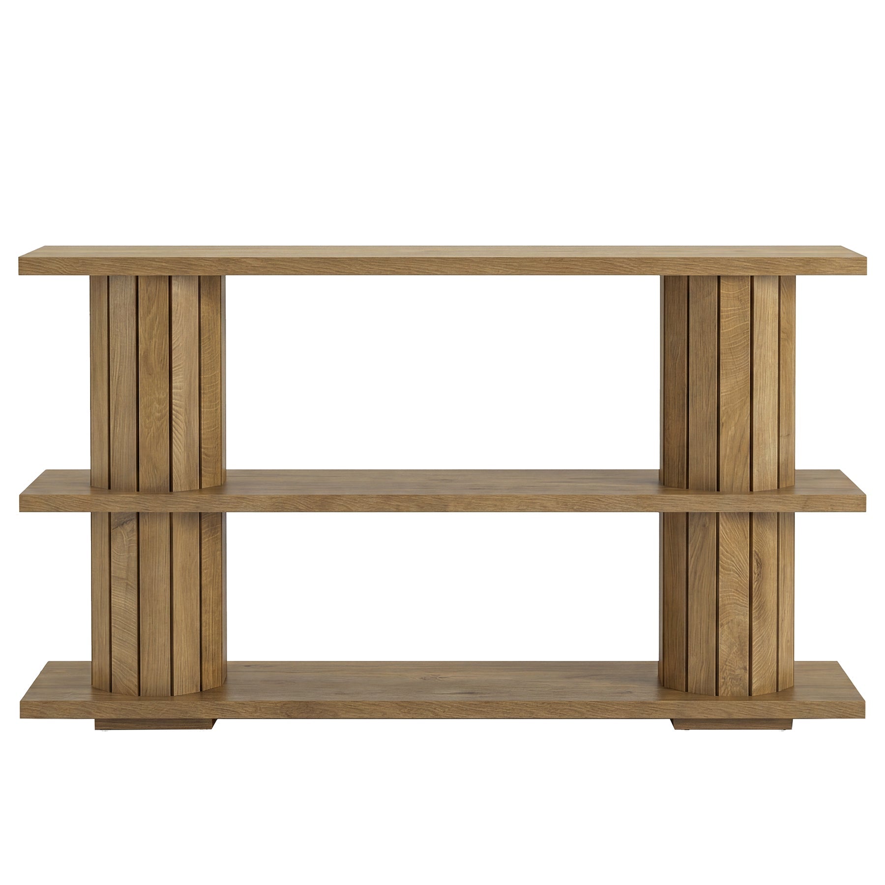 Tribesigns Mesa consola de 160 cm con estantes de almacenamiento de 3 niveles, Mesa larga para recibidor, ideal para sala de estar y entrada