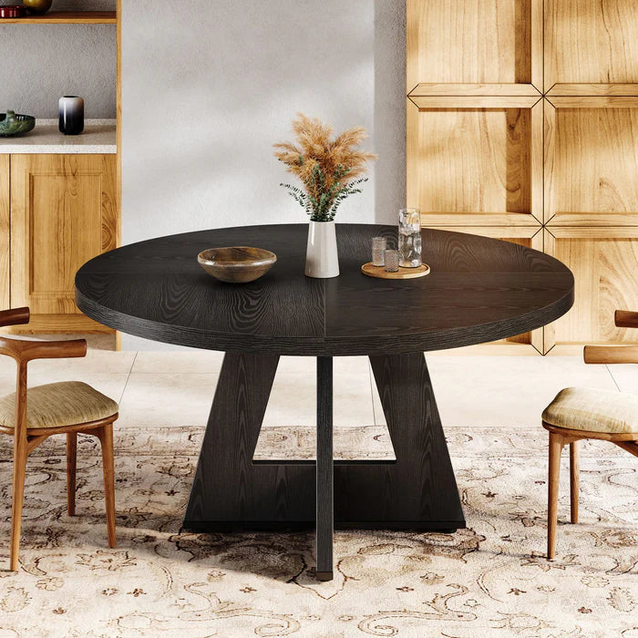 Tribesigns Mesa de comedor, Mesa de cocina redonda de 120 cm para 4 personas
