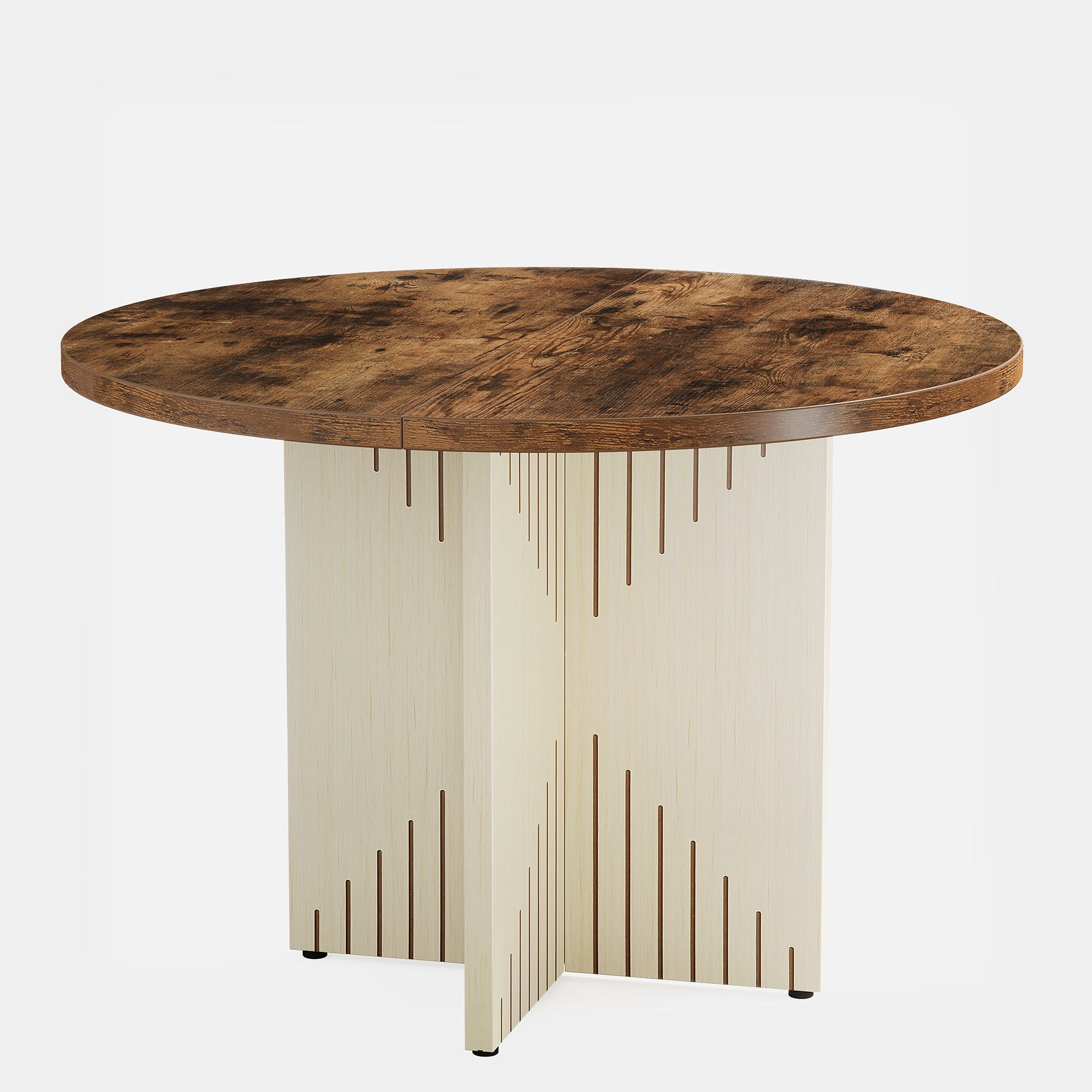 Tribesigns Mesa de comedor de 100 cm, Estilo rústico para 4 personas