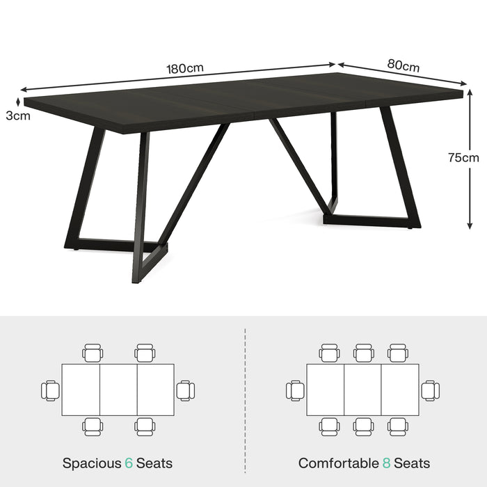 Tribesigns Mesa de comedor de 180 cm, Mesa de cocina rectangular moderna para 6-8 personas