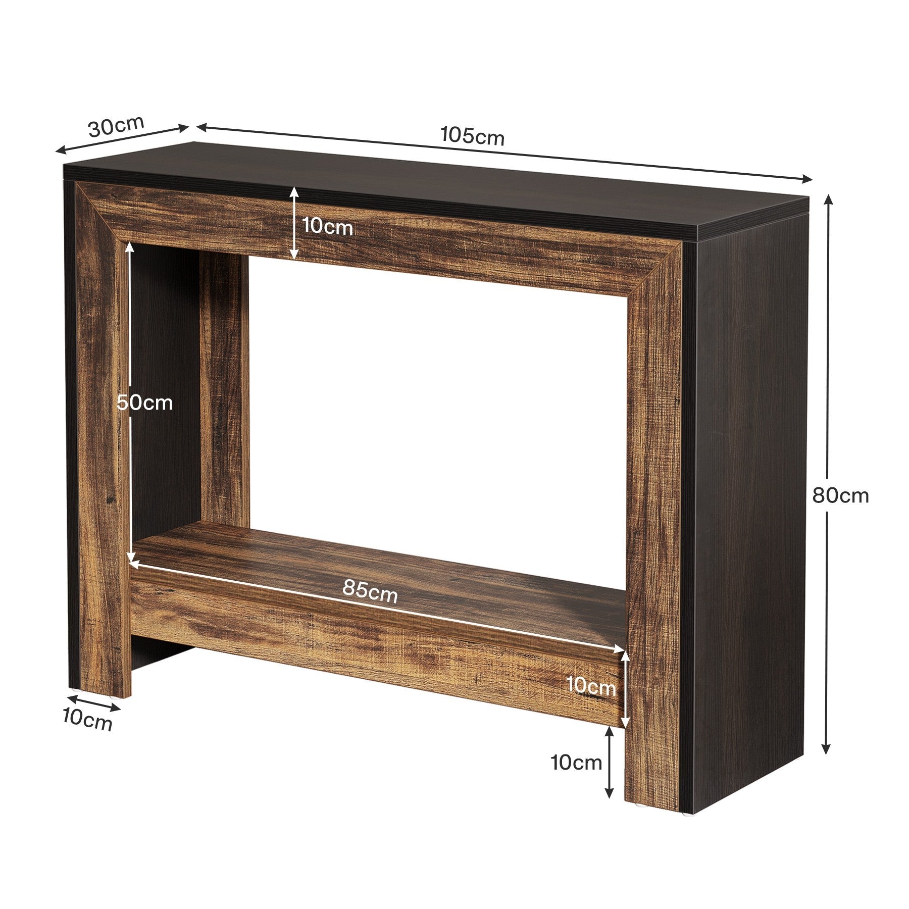 Tribesigns Consola rectangular de madera, Mesa de entrada geométrica sencilla para pasillo